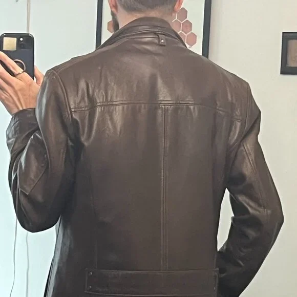 Danier Genuine Leather (Brown) Jacket (with detachable vest lining) *Vintage* - Picture 6 of 14